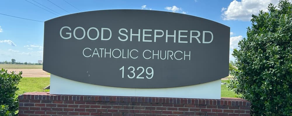 Good Shepherd Catholic Church, a Catholic parish (church) in Robinsonville, Mississippi